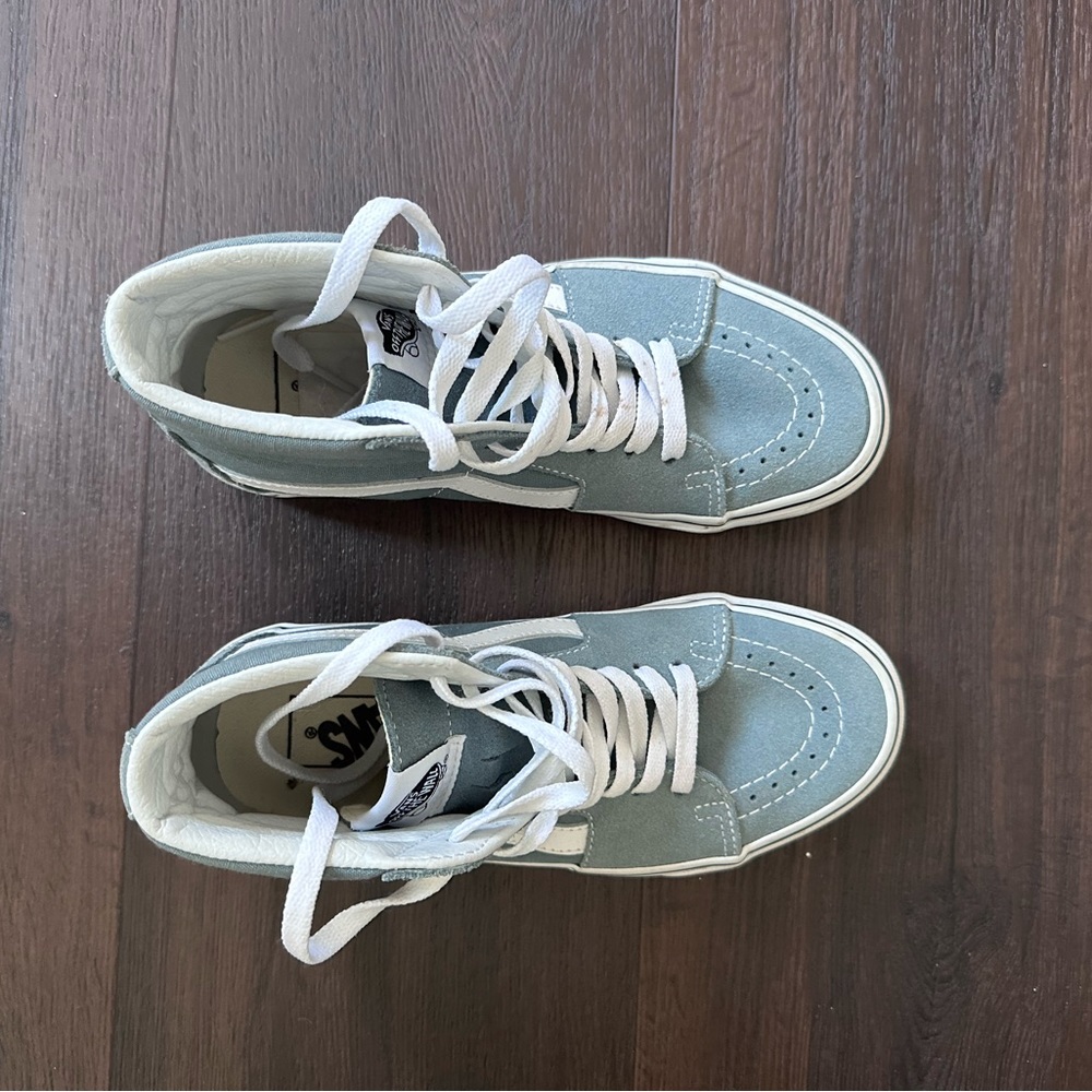 Blue high top vans